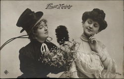 Happy New Year! - With Women in Costume Postcard