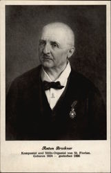 Anton Bruckner - Composer & Organist - 1824 to 1896 Postcard
