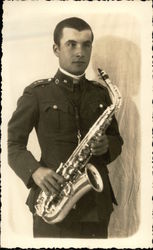 Man with Saxophone Postcard