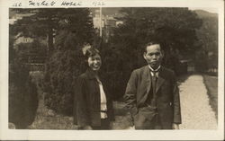 Japanese Tourists in Scotland Postcard
