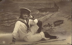 Woman in Sailor's Suit Postcard