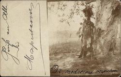 Medicine Man in Tribal Outfit Postcard