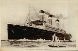 SS Leviathan - The World's Largest Liner Postcard