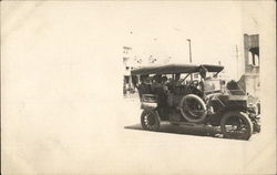 Antique Automobile with People Cars Postcard Postcard