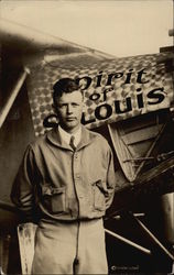 Charles Lindbergh and The Spirit of St. Louis Aviators Postcard Postcard