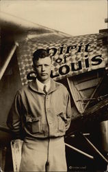 Charles Lindbergh and The Spirit of St. Louis Postcard