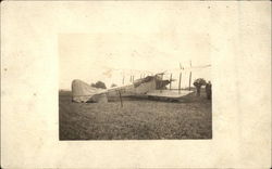 Biplane on the Ground Postcard
