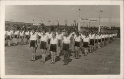 Women Lined up to Start Exercises Czech Republic Eastern Europe Postcard Postcard