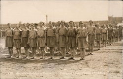 Group of Women Lined up in Rows in 1926 Postcard