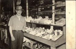 Man at a Store Business & Office Postcard Postcard