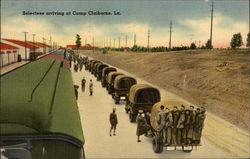 Military Selectees Arriving at Camp Claiborne Postcard