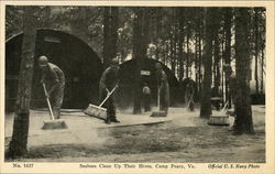 Seabees Clean Up Their Hives, Camp Peary Postcard
