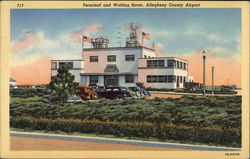 Terminal and Waiting Room, Allegheny County Airport Postcard