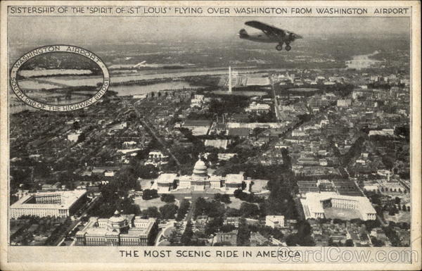 Flying over Washington DC District of Columbia