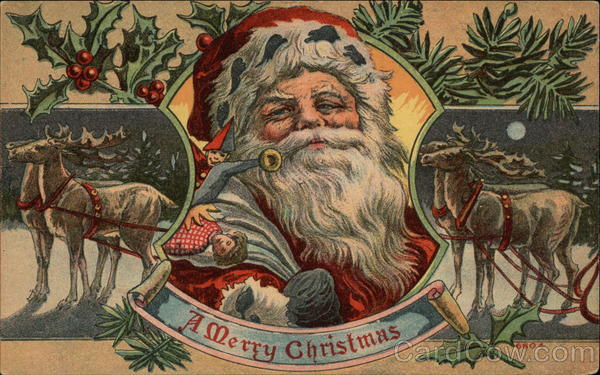 A Merry Christmas with Santa & Reindeer Santa Claus