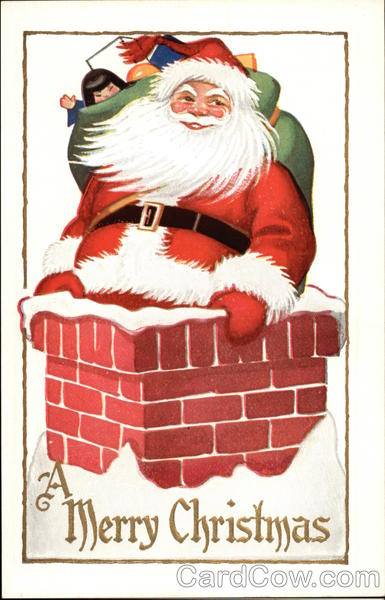 Santa in a Chimney Santa Claus