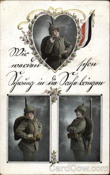 Woman in Military Uniform - Feldpost Saarlouis Germany