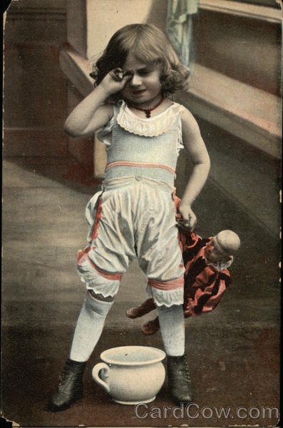 Crying Girl and her Doll, Chamber Pot Children