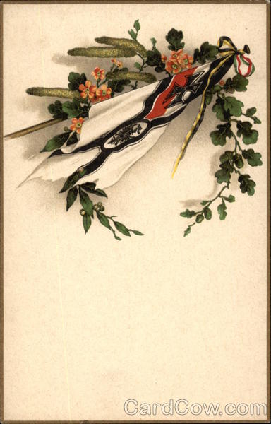 Iron cross on flag and remembrance wreath Germany