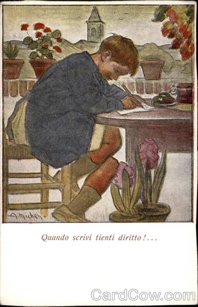 Keep to the Right when you Write! Boys