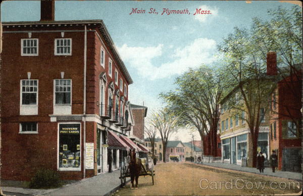 Main Street - showing Post Card Shop Plymouth Massachusetts