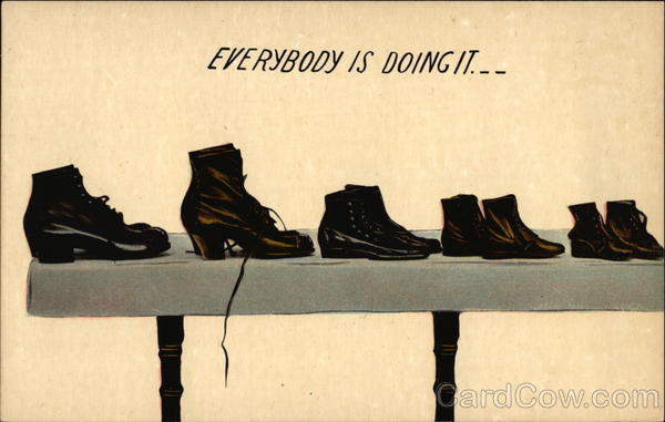 Five Pairs of Shoes on a Table - Everybody is Doing It
