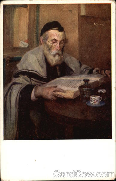 Jewish Man reading a Book Religious