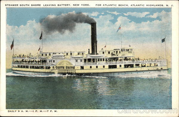 Steamer South Shore leaving Battery, New York for Atlantic Beach, NJ