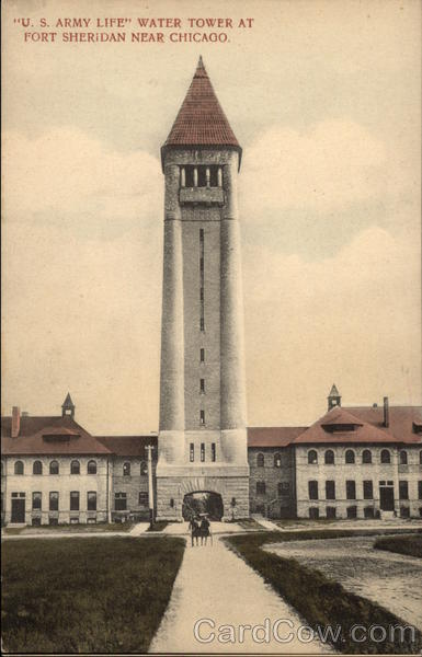 US Army Life Water Tower at Fort Sheridan near Chicago