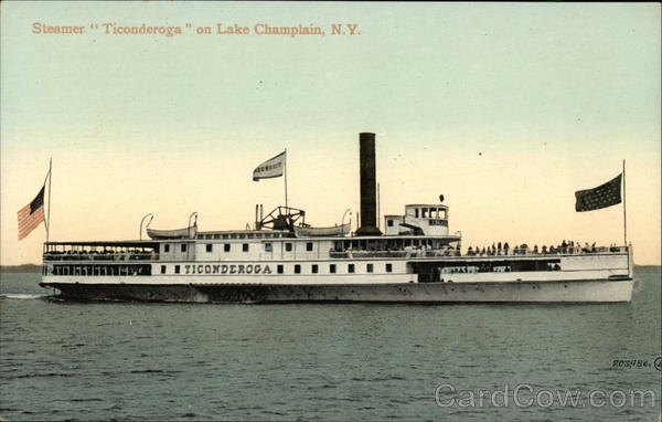 Steamer Ticonderoga on Lake Champlain, NY Steamers