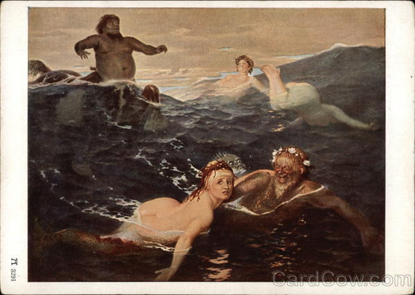 Devils and Beautiful Ladies.Ladies in Distress caught in Water