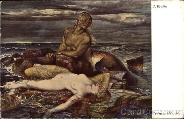 Triton and Nereide by A. Bocklin Art
