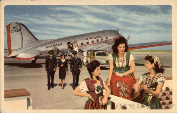 American Airlines Pilots and Stewardess Aircraft