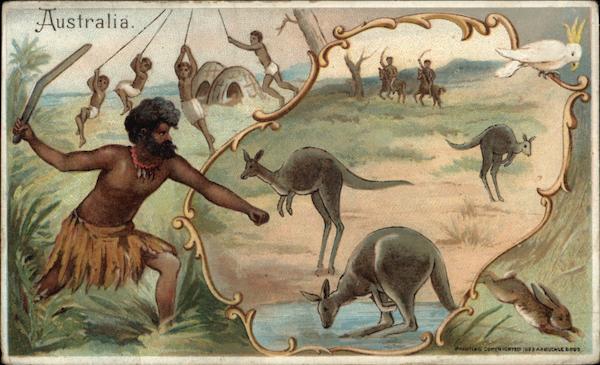 Australia - Aborigine Hunting, Aborigine Village, Kangaroos