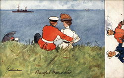 Peaceful Man o' War Postcard