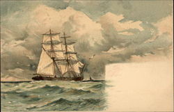Clipper Ship on the Waves Postcard