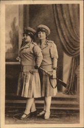 Two Women in Uniform Postcard