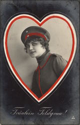 Woman in Uniform Germany World War I Postcard Postcard