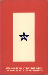 YOU Blue Star Service flag Postcard