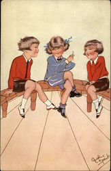 Three Children Postcard
