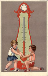 A Girl and Boy in Front of a Love Meter Clock A Girl and Boy in Front of a Love Meter Clock
