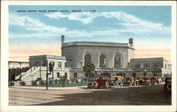Union Depot From Street Level, Joliet, Ill Postcard