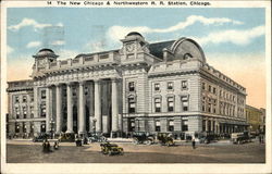 The New Chicago & Northwestern R. R. Station, Chicago Postcard