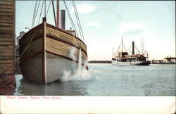 Wharf Scene - Salem, New Jersey Postcard