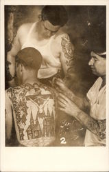 Men and Tattoo Artist Bert Grimm #2 Postcard