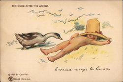 The Duck After the Worms Postcard