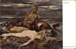 Triton and Nereide by A. Bocklin Postcard