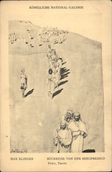 Jesus, followed by his disciples Postcard