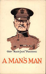 Gen. Black Jack Pershing, A Man's Man Postcard