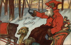 Santa Claus and Sleigh Postcard